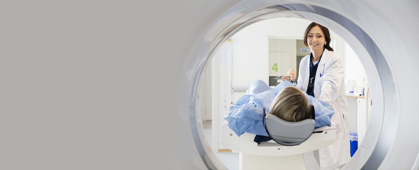 Woman getting an CT Scan