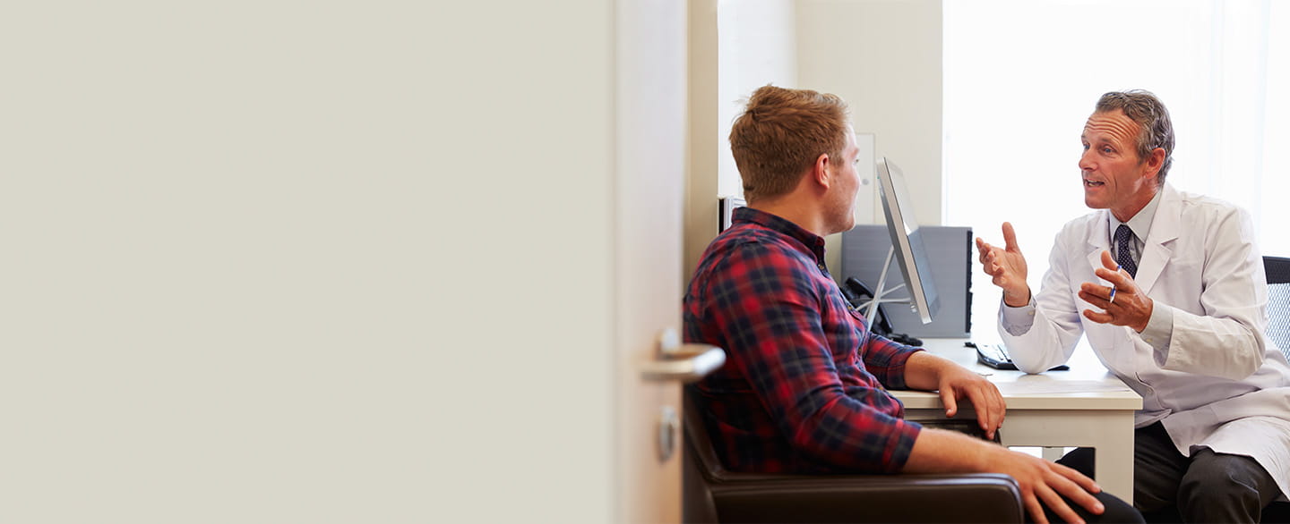 Doctor and patient discussing results