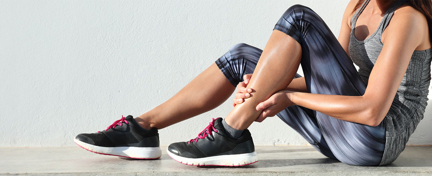 Woman with injured ankle