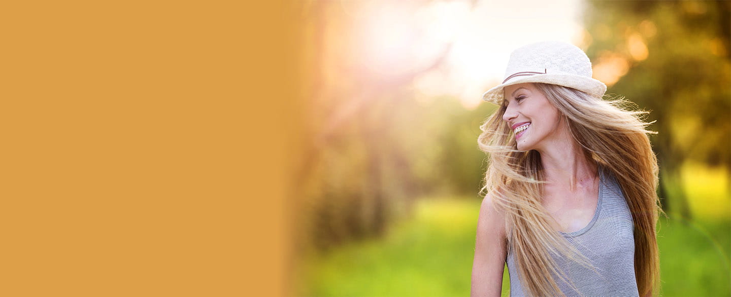 Smiling woman outside