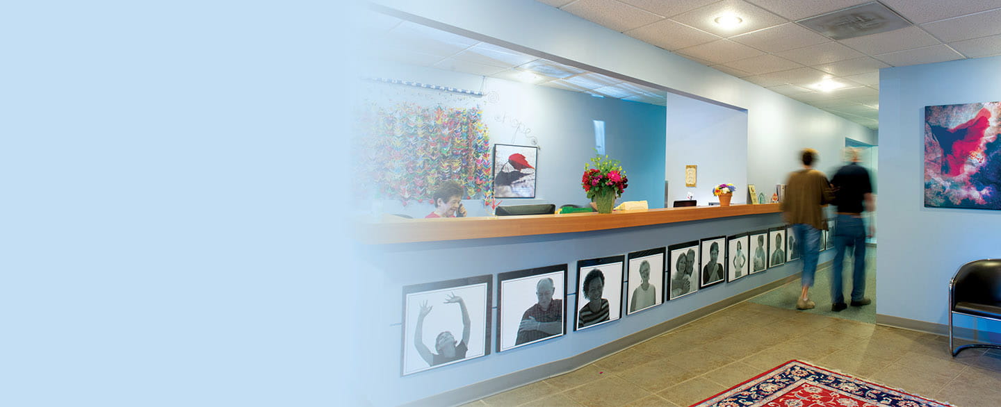 Front desk at Turning Point.