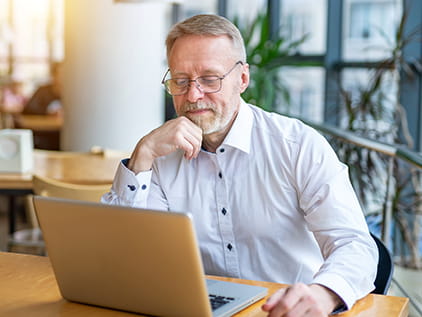 Man using a computer