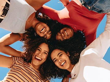 Smiling group of friends