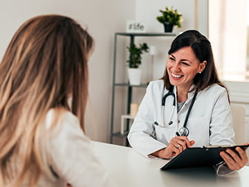 Doctor speaking with a patient