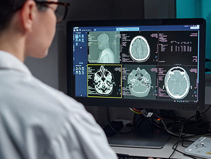 Doctor examining imagery