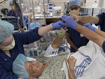 Medical team and patient