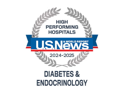 US News and World Report High Performing Badge - Diabetes and Endocrinology